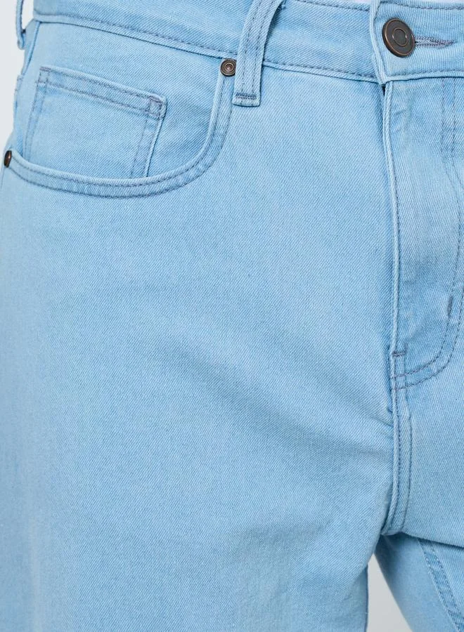 Styli Men Blue Relaxed Fit Washed Jeans